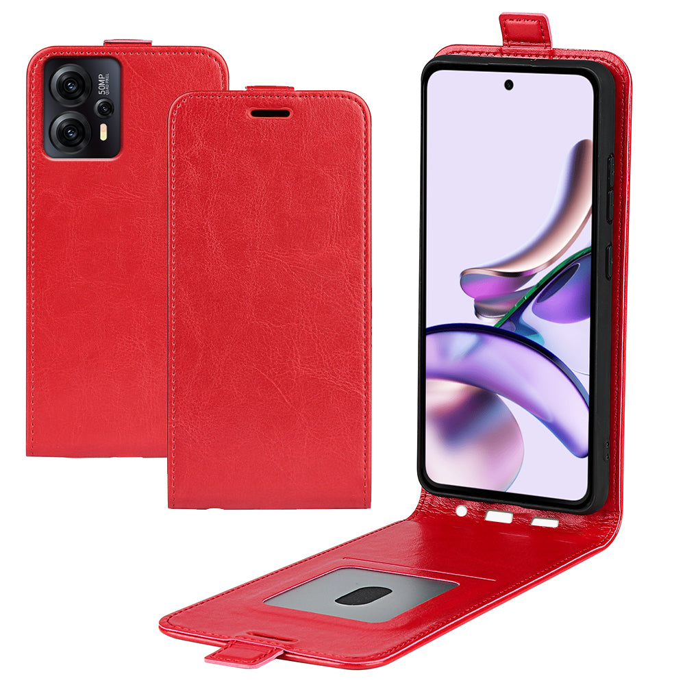 For Motorola Moto G13 4G G23 4G Vertical Flip PU Leather Cover Crazy Horse Texture Shockproof Card Holder Phone Case For Motorola Moto G13 4G G23 4G Vertical Flip PU Leather Cover Crazy Horse Texture Shockproof Card Holder Phone Case